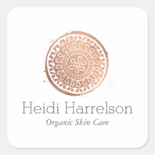 美しいエレガントマンダラロゴローズ金ゴールド スクエアシール