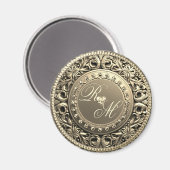 美しいエレガントモノグラム マグネット (正面/裏面)