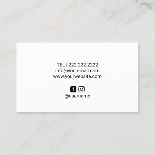 美しいエレガントロゴ美容師化粧アーティスト 名刺 (裏面)