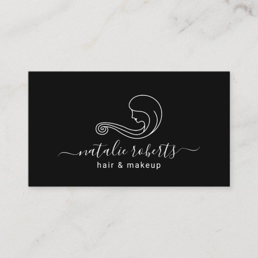 美しいエレガントロゴ美容師化粧アーティスト 名刺 (正面)