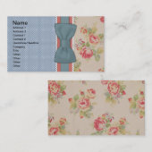美しいエレガントヴィンテージガーリーの花の弓 名刺 (正面/裏面)