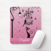 美しいエレガントヴィンテージガーリーは鳥の檻を愛する マウスパッド (マウス)