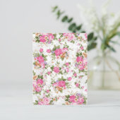 美しいエレガントヴィンテージガーリーバラの花 ポストカード (スタンド正面)