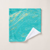 美しいエレガント大理石モダンブルーモノグラム バスタオルセット (ウォッシュタオル)