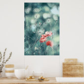 美しいエレガント抽象芸術夢想的なケシの花 ポスター (キッチン)