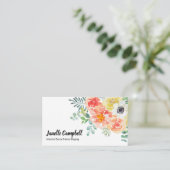 美しいエレガント水彩フローラ名刺 名刺 (スタンド正面)