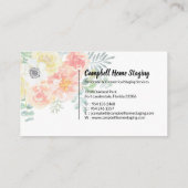 美しいエレガント水彩フローラ名刺 名刺 (裏面)