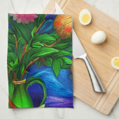 美しいエレガント牡丹コレクション キッチンタオル (四つ折り)