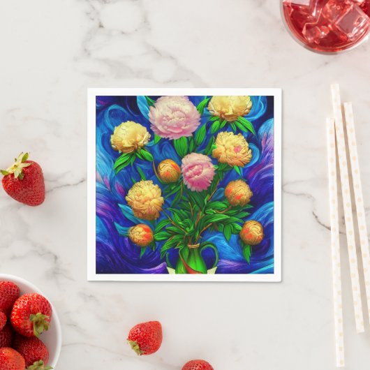 美しいエレガント牡丹コレクション スタンダードカクテルナプキン (インサイチュ)