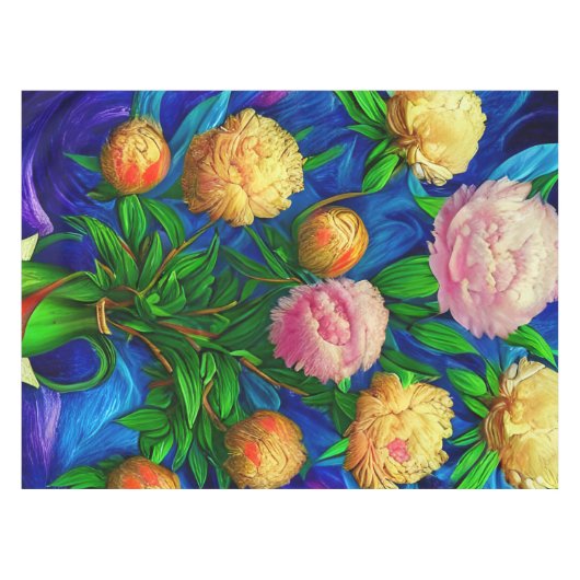 美しいエレガント牡丹コレクション テーブルクロス (正面(横))