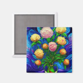 美しいエレガント牡丹コレクション マグネット (正面/裏面)