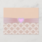 美しいエレガント白い真珠の効果ハート ポストカード (正面)