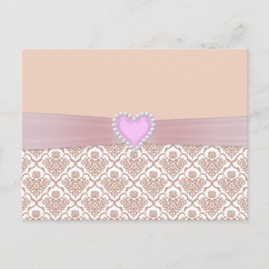 美しいエレガント白い真珠の効果ハート ポストカード (正面)