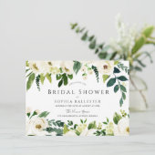 美しいエレガント白フローラブライダルシャワー 招待状 (スタンド正面)
