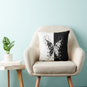 美しいエレガント白黒の蝶の渦巻き クッション (椅子)