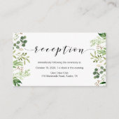 美しいエレガント緑、ウェディングレセプション エンクロージャーカード (正面)