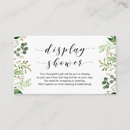 美しいエレガント緑、黒、ディスプレイシャワー エンクロージャーカード (正面)