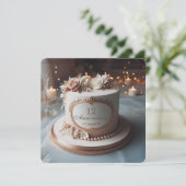 美しいエレガント記念日ケーキの挨拶 (スタンド正面)