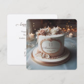 美しいエレガント記念日ケーキの挨拶 (正面/裏面)