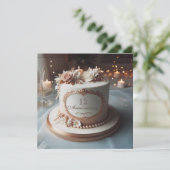 美しいエレガント記念日ケーキの挨拶 (スタンド正面)