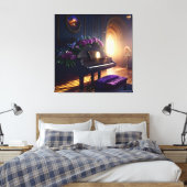 美しいエレガント豪華なピアノ室 キャンバスプリント (インサイチュ (寝室))