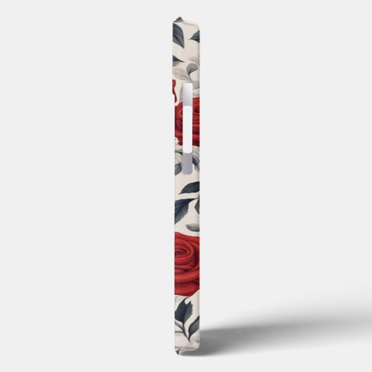 美しいエレガント赤いバラの花の柄のアート Case-Mate iPhoneケース (裏面 / 左)