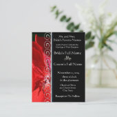 美しいエレガント赤い花結婚式招待状 インビテーションポストカード (スタンド正面)
