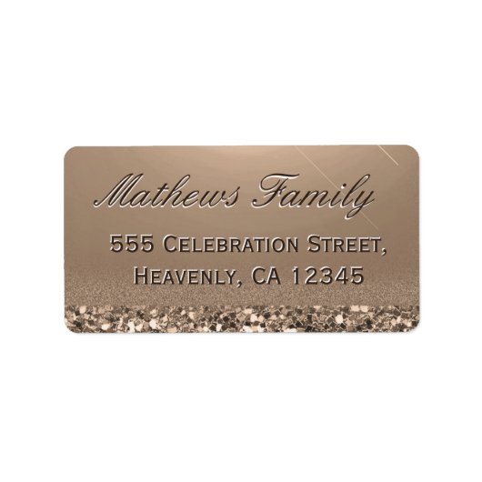 美しいエレガント金ゴールドグリッター ラベル (正面)