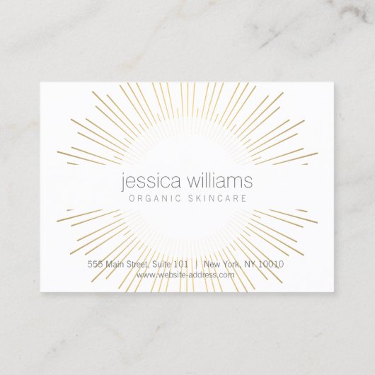 美しいエレガント金ゴールド日が差すことラッシュアフターケア 名刺 (裏面)
