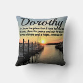 美しいエレミヤ29:11湖の日のカスタム入 クッション (裏面)