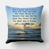 美しいエレミヤ29:11聖なる書物、 経典詩 クッション (裏面)