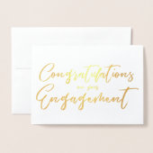 美しいエンゲージメントのお祝い 箔カード (封筒付き正面)