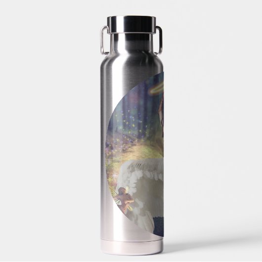 美しいエンジェルと妖精ファンタジーアート ウォーターボトル (正面)