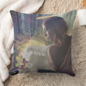 美しいエンジェルと妖精ファンタジーアート クッション (ブランケット)