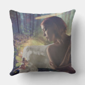 美しいエンジェルと妖精ファンタジーアート クッション (裏面)