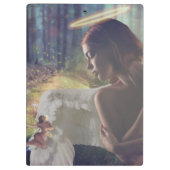 美しいエンジェルと妖精ファンタジーアート クリップボード (裏面)