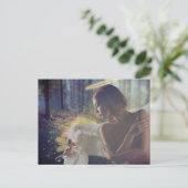 美しいエンジェルと妖精ファンタジーアート ポストカード (スタンド正面)