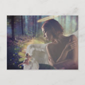 美しいエンジェルと妖精ファンタジーアート ポストカード (正面)