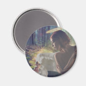 美しいエンジェルと妖精ファンタジーアート マグネット (正面/裏面)