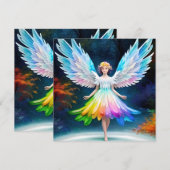 美しいエンジェルウィングスアート–35444 招待状 (正面/裏面)