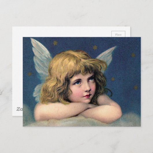 美しいエンジェルエッチング ポストカード (正面/裏面)