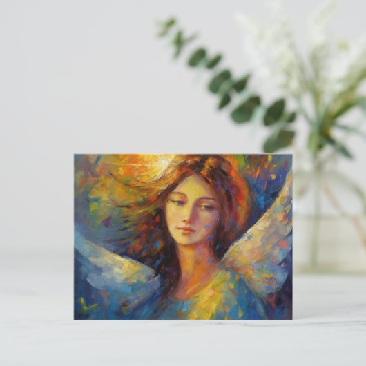 美しいエンジェルカラフルポストカード ポストカード (スタンド正面)