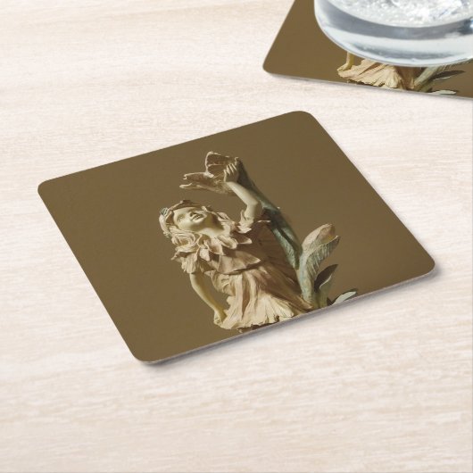 美しいエンジェルコースターセット スクエアペーパーコースター (アングル)