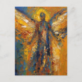 美しいエンジェルブルー金ゴールド ポストカード (正面)