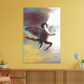 美しいエンジェル絵を描ズ抽象芸術 – ラベンダー キャンバスプリント (インサイチュ (リビング))