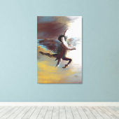 美しいエンジェル絵を描ズ抽象芸術 – ラベンダー キャンバスプリント (インサイチュ (ウッドフロア))