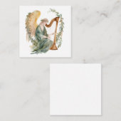 美しいエンジェル遊ズ・ハープ・ウォーター・カラー ノートカード (正面/裏面)