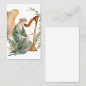 美しいエンジェル遊ズ・ハープ・ウォーター・カラー 名刺 (正面/裏面)