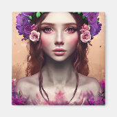 美しいエンチャントレスファンタジーAIアート マグネット (正面)