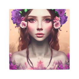 美しいエンチャントレスファンタジーAIアート メタルプリント